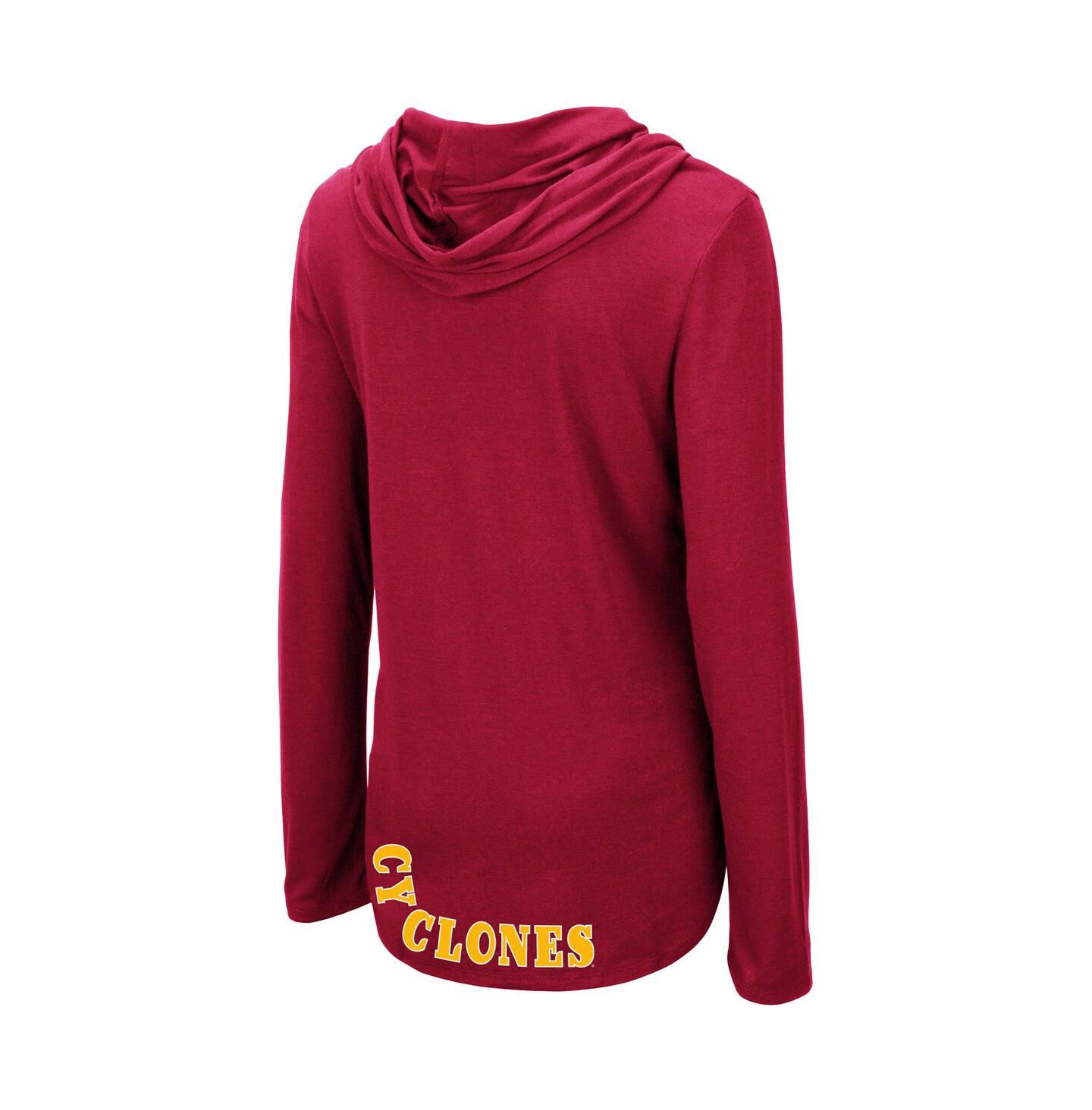 Женская футболка Colosseum Cardinal Iowa State Cyclones My Lover Lightweight Hooded Long Sleeve — фото 3