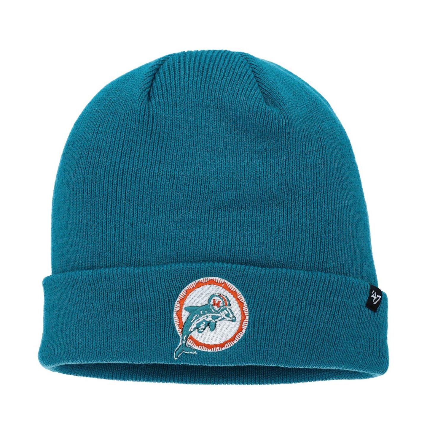 Мужская шапка '47 Brand Aqua Miami Dolphins Legacy Cuffed Knit Hat — фото 1