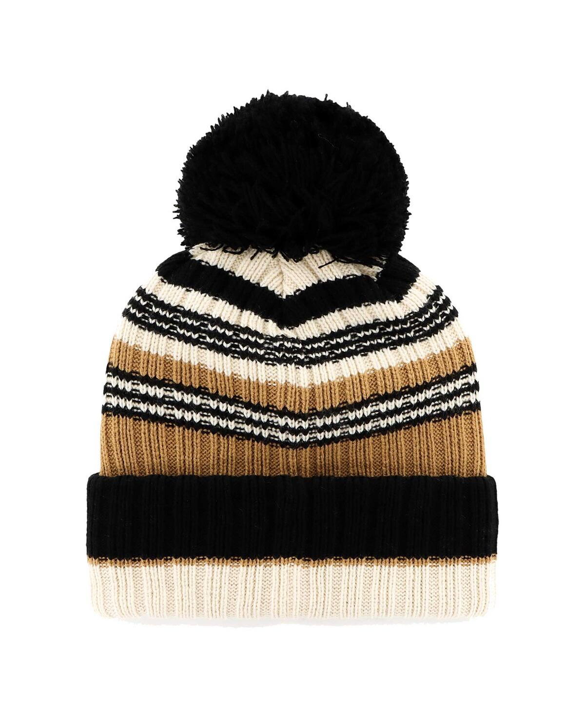 Shop 47 Brand Women's ' Natural Washington Commanders Barista Cuffed Knit Hat With Pom