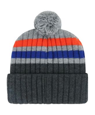 Men's Charcoal Florida Gators Stack&nbsp;Striped Cuffed Knit Hat with Pom