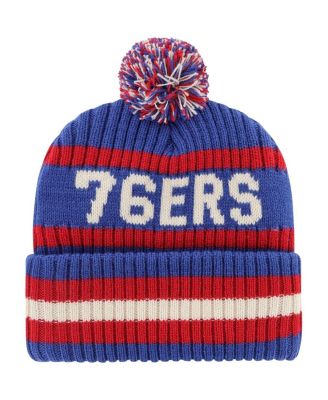 Men's Royal Philadelphia 76ers Bering Cuffed Knit Hat with Pom