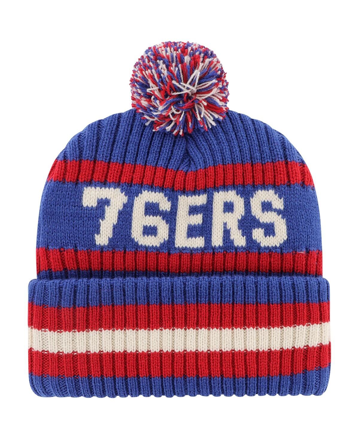 Men's '47 BrandPhiladelphia 76ers Bering Cuffed Knit Hat with Pom - Royal