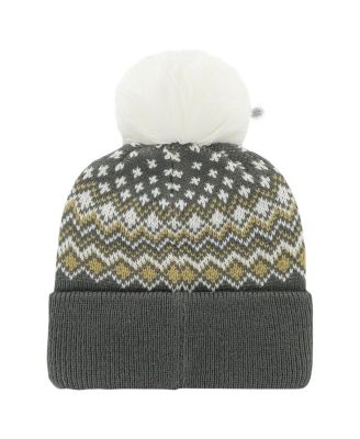 Women's Charcoal Vegas Golden Knights Elsa&nbsp;Cuffed Knit Hat with Pom