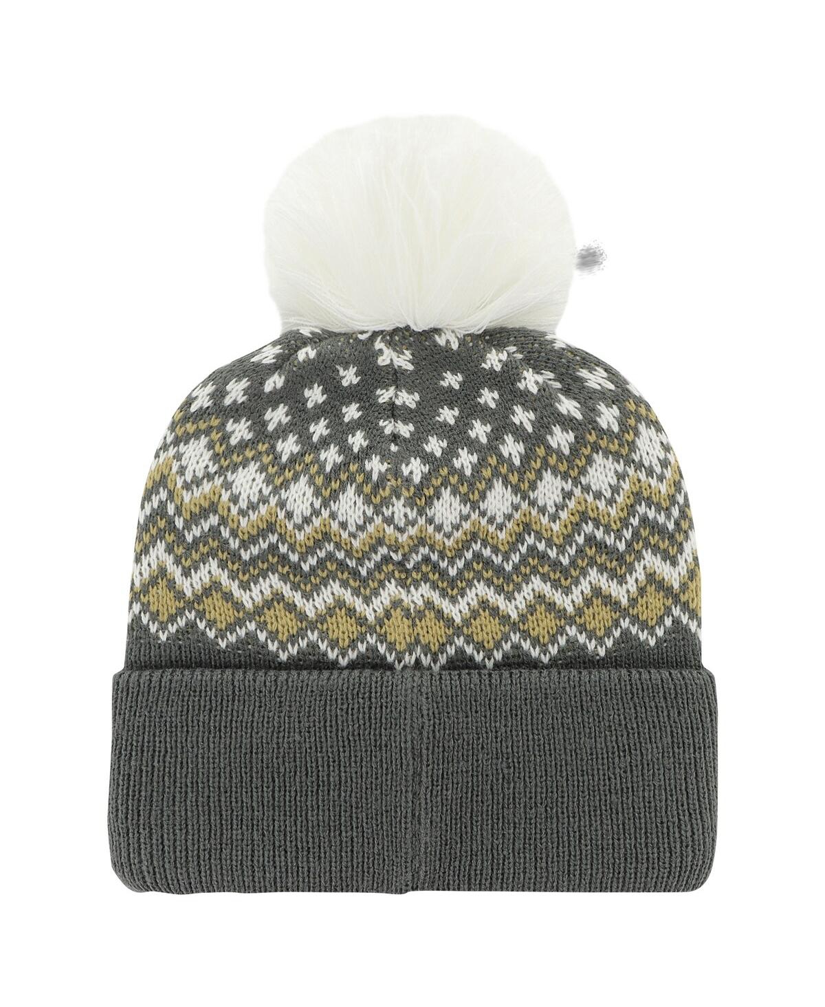 47 Brand Women's ' Charcoal Vegas Golden Knights Elsaâ Cuffed Knit Hat With Pom In Charcoal