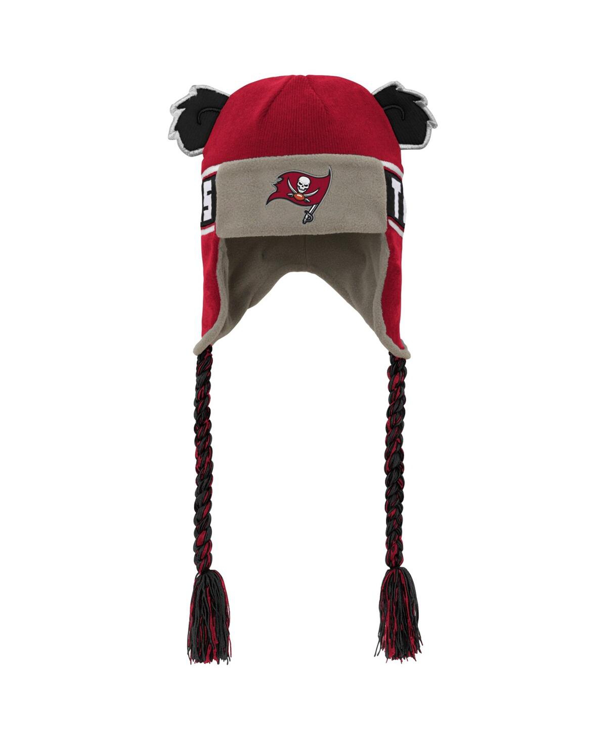 Outerstuff Babies' Youth Boys And Girls  Red Tampa Bay Buccaneers Wordmark Ears Trooper Knit Hat