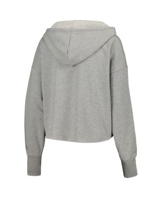 Women's Gray Notre Dame Fighting Irish Swirl Cropped Pullover Hoodie