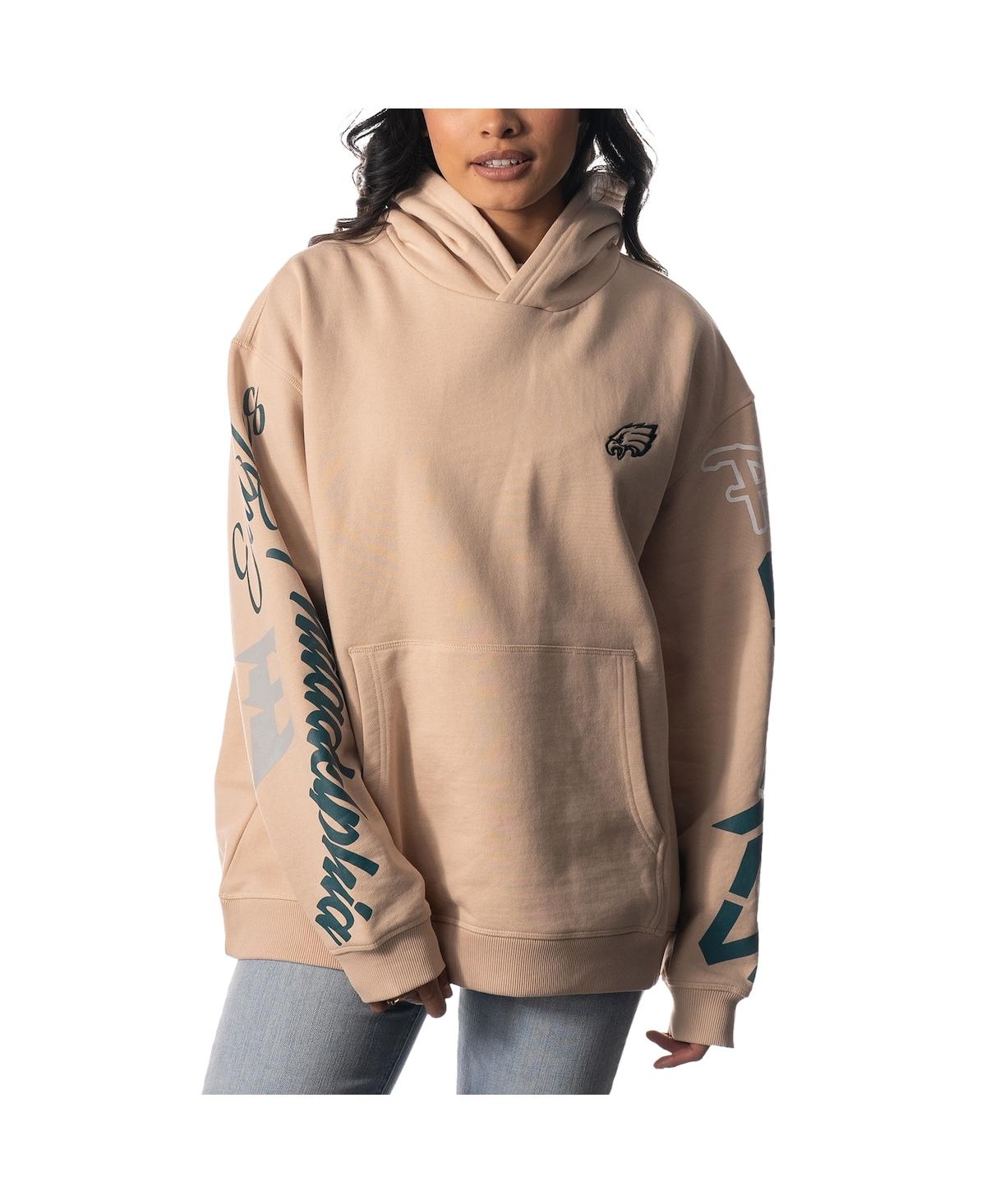 Men's and Women's The Wild CollectivePhiladelphia Eagles Heavy Block Graphic Pullover Hoodie - Cream
