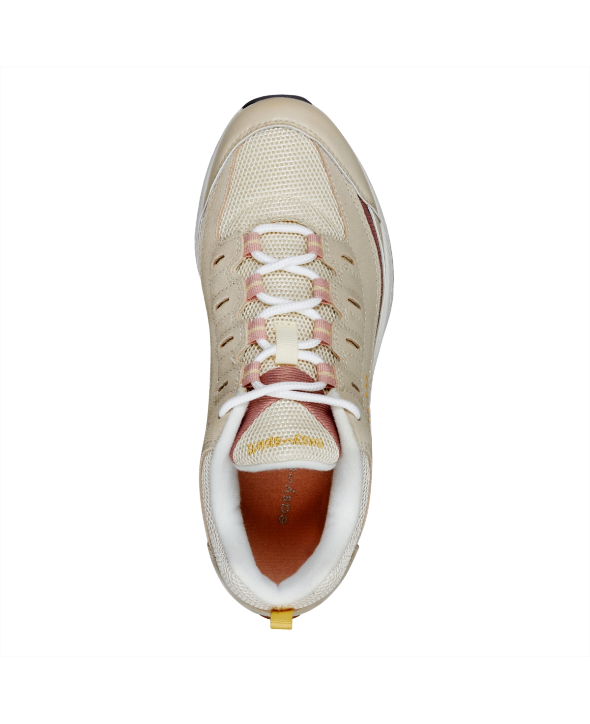 Shop Easy Spirit Women's Romy Lightweight Easy-on Walking Shoes In Cream,rose Leather