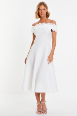 QUIZ Women's Organza Trim Skater Dress - Macy's