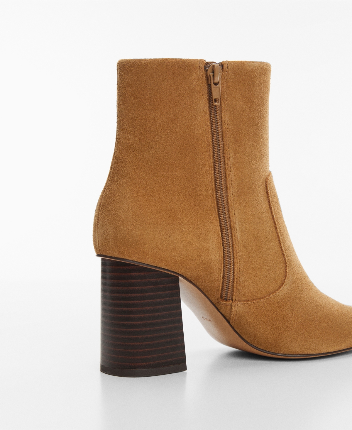 Mango Women's Block Heeled Leather Ankle Boots