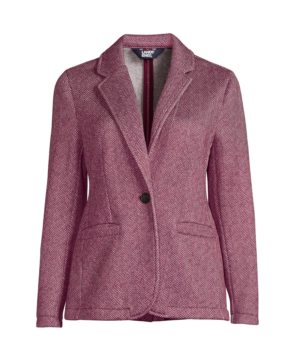 Women's Sweater Fleece Blazer Jacket - The Blazer - Rich burgundy herringbone
