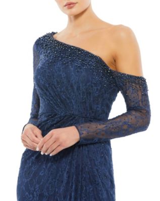 ★セール♪★MAC DUGGAL ジュエルドロップショルダーガウン★ Mac Duggal Women's Draped Jewel Encrusted Lace Drop Shoulder