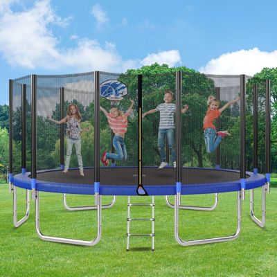 Streamdale Kids' 16FT Trampoline with Safety Enclosure, Hoop, Ladder