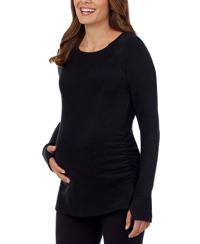 Cuddl Duds Women's Long-Sleeve Snap-Front Maternity Top - Macy's