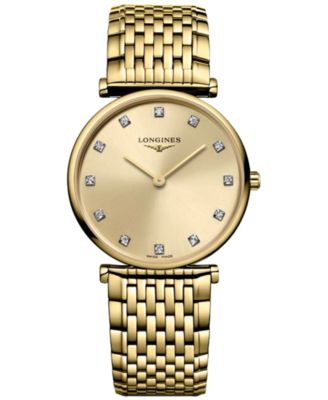 Longines - Women's Swiss La Grande Classique de  Diamond (1/10 ct. t.w.) Gold PVD Bracelet Watch 29mm