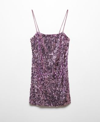 mango short sequin dress MANGO TEEN - Short dress with sequins pink - S