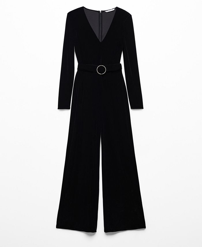 Mango velvet long jumpsuit top