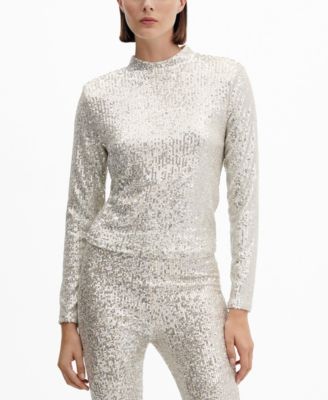 Women's Sequined Turtleneck T-shirt