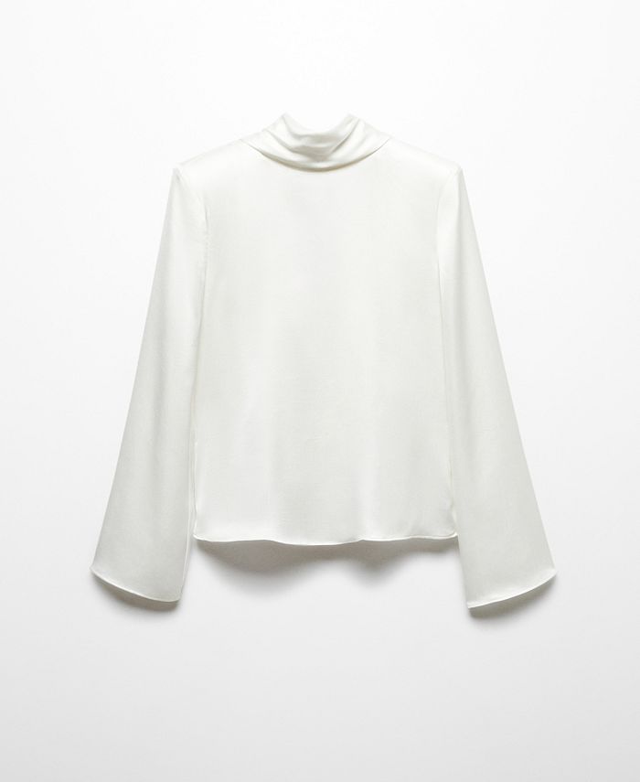 MANGO Women's Open Back Shoulder Pads Blouse Macy's