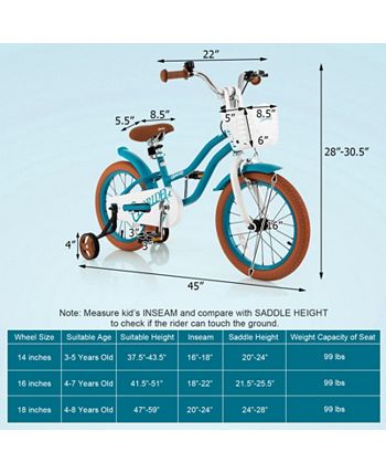 SUGIFT 16 Inch Kids Bike with Front Handbrake and 2 Training