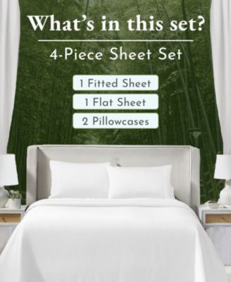 Soft Silk-Like 100% Rayon from Bamboo Cooling Bed Sheets California King, Deep Pocket Sheets Set
