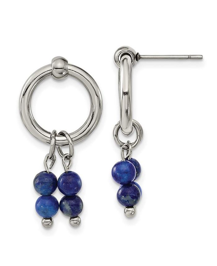 Chisel Stainless Steel Polished with Lapis Dangle Earrings Macy s