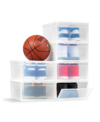 6 Pack Wide Front Entry Stackable Shoe Box
