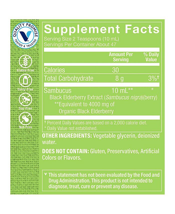 The Vitamin Shoppe AlcoholFree Sambucus Black Elderberry Extract Immune Support (16 fl. oz