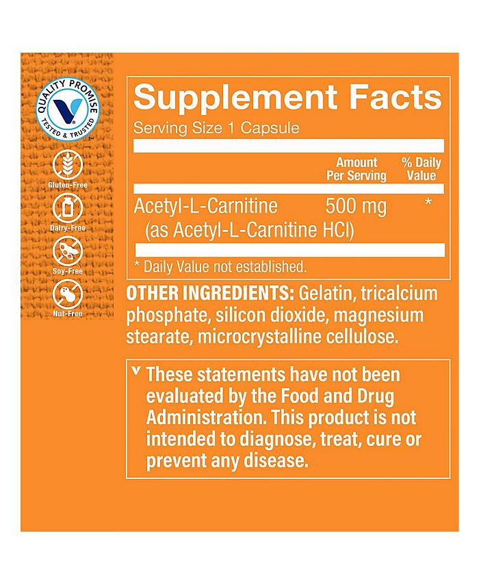 The Vitamin Shoppe AcetylLCarnitine Supports Energy Production
