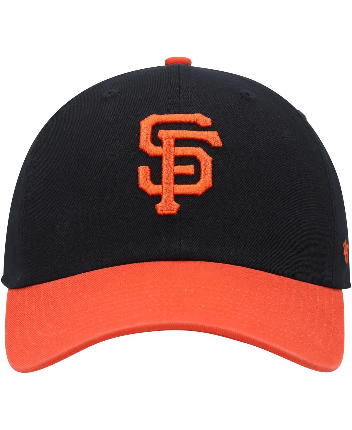 47 BRAND MEN'S '47 BRAND BLACK, ORANGE SAN FRANCISCO GIANTS CLEAN UP ADJUSTABLE HAT