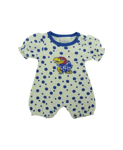 Atlanta Hosiery Company Babies' Short-Sleeve Kansas Jayhawks Polka Dot Romper