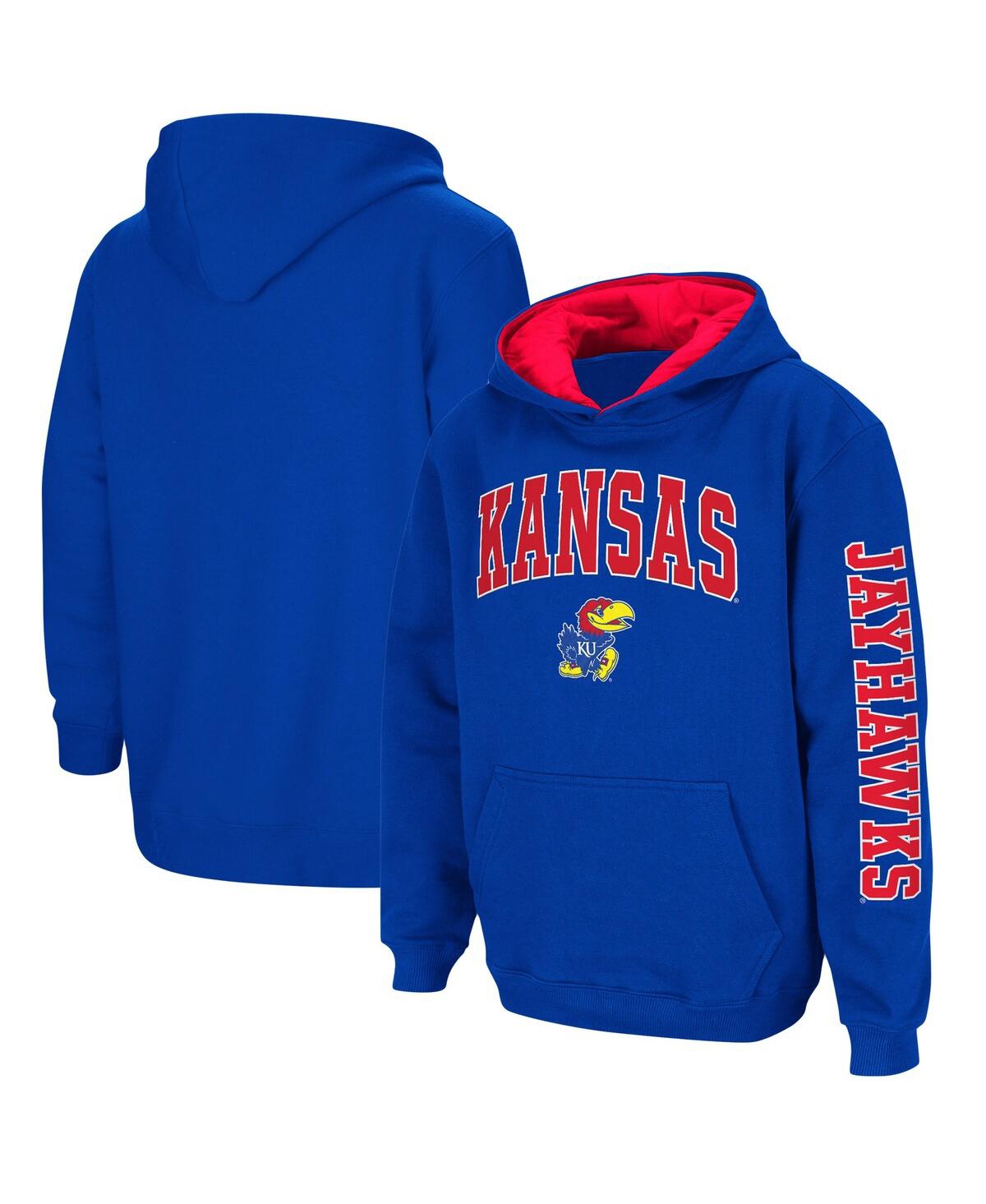 Colosseum Youth  Royal Kansas Jayhawks 2-hit Team Pullover Hoodie In Royal