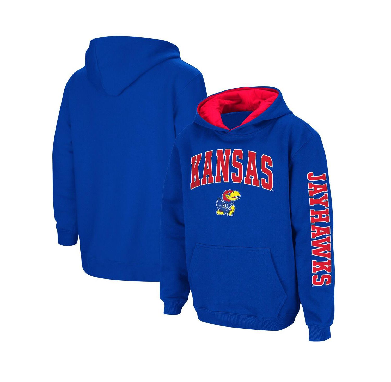 Big Boys Royal Kansas Jayhawks 2-Hit Team Pullover Hoodie