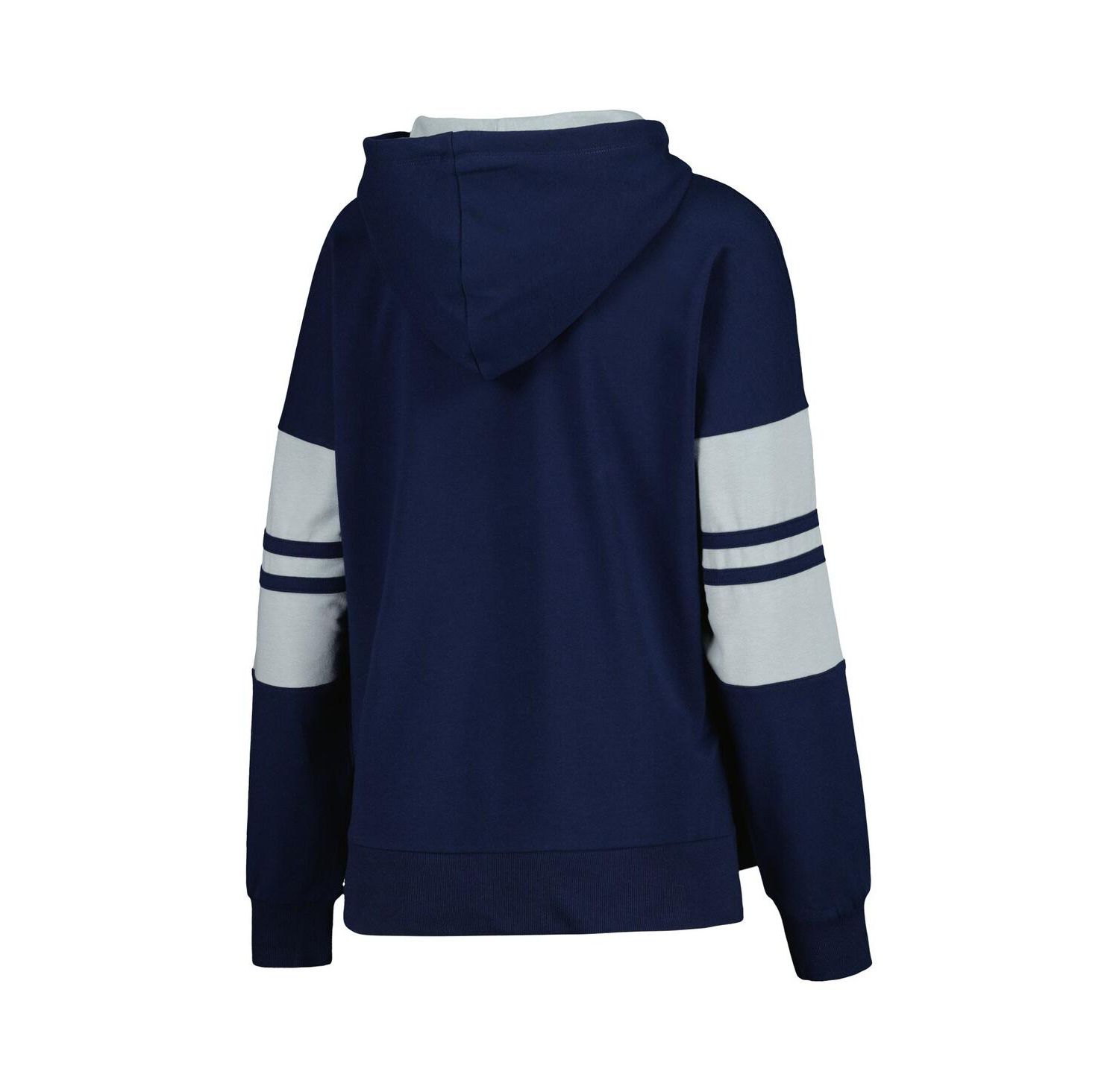 Women's Navy Dallas Cowboys Bump And Run Long Sleeve Hoodie T-shirt