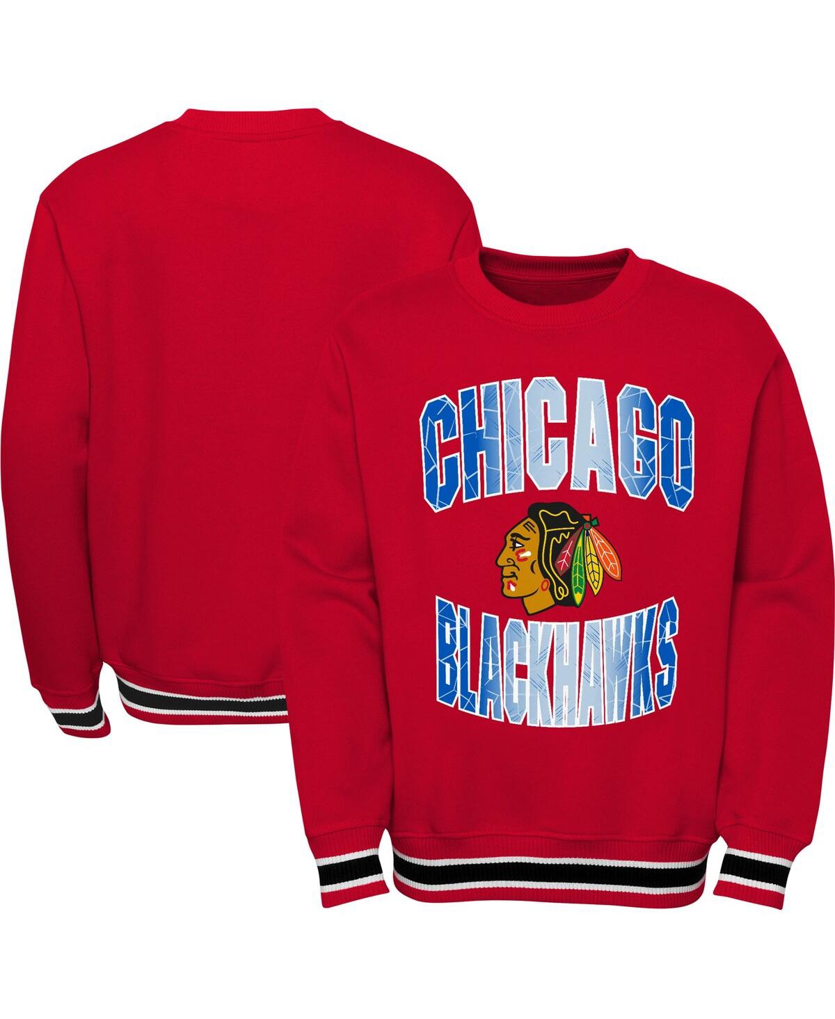 Outerstuff Kids' Big Boys Red Chicago Blackhawks Classic Blueliner Pullover Sweatshirt