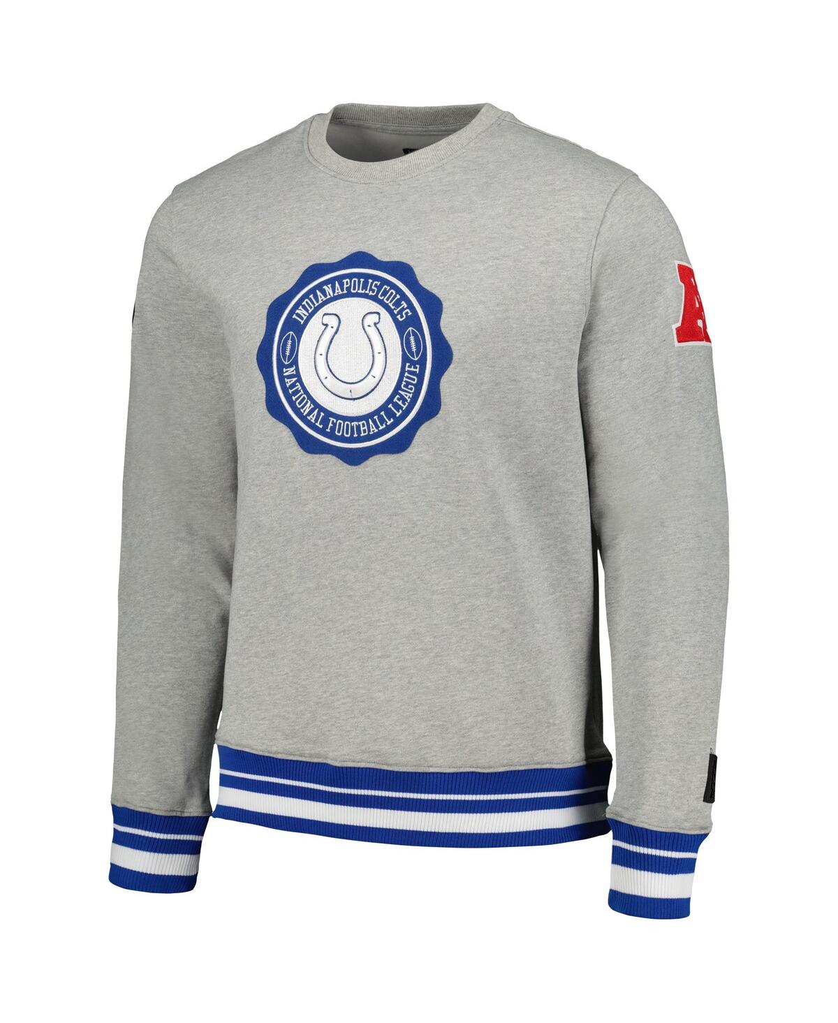 Shop Pro Standard Men's  Heather Gray Indianapolis Colts Crest Emblem Pullover Sweatshirt