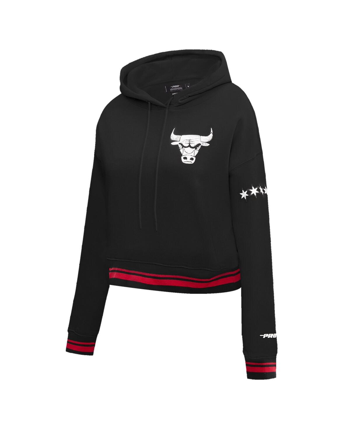 Shop Pro Standard Women's  Black Chicago Bulls 2023/24 City Edition Cropped Pullover Hoodie