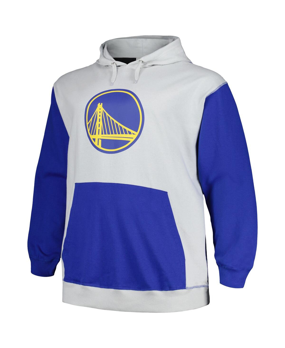 Shop Fanatics Men's  Royal, Silver Golden State Warriors Big And Tall Primary Arctic Pullover Hoodie In Royal,silver