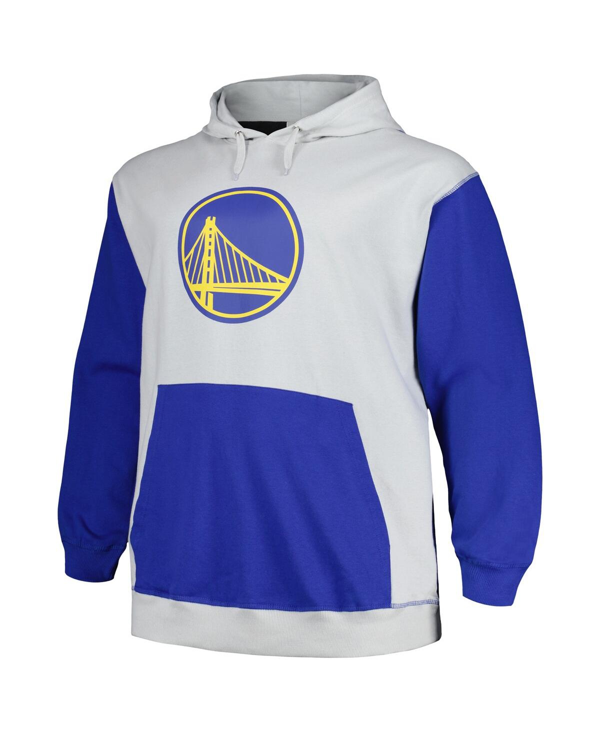Fanatics Branded  Royal/silver Golden State Warriors Big & Tall Primary Arctic Pullover Hoodie In Royal,silver