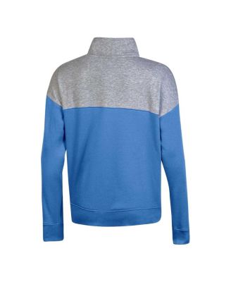 Women's Carolina Blue North Carolina Tar Heels Color-Blocked Quarter-Zip Sweatshirt