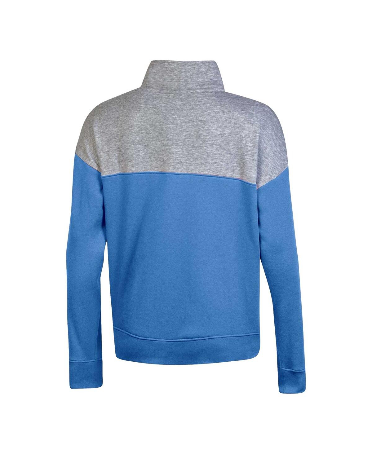 Shop Champion Women's  Carolina Blue North Carolina Tar Heels Color-blocked Quarter-zip Sweatshirt