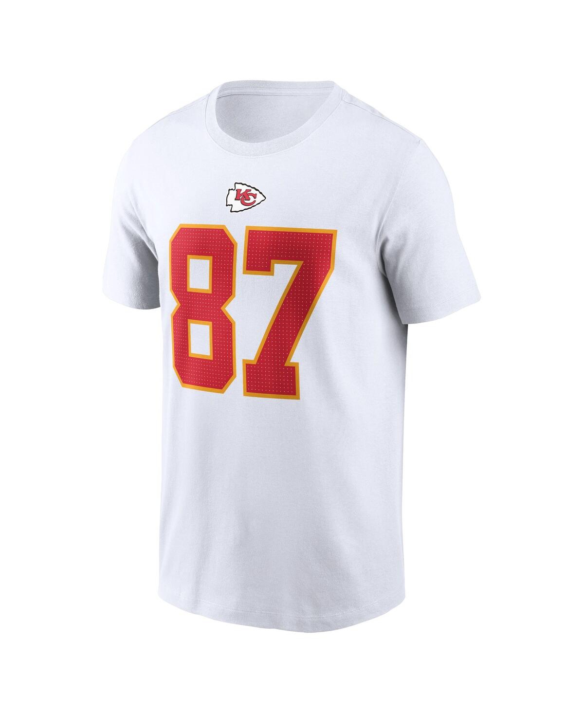 Shop Nike Men's  Travis Kelce White Kansas City Chiefs Player Name And Number T-shirt