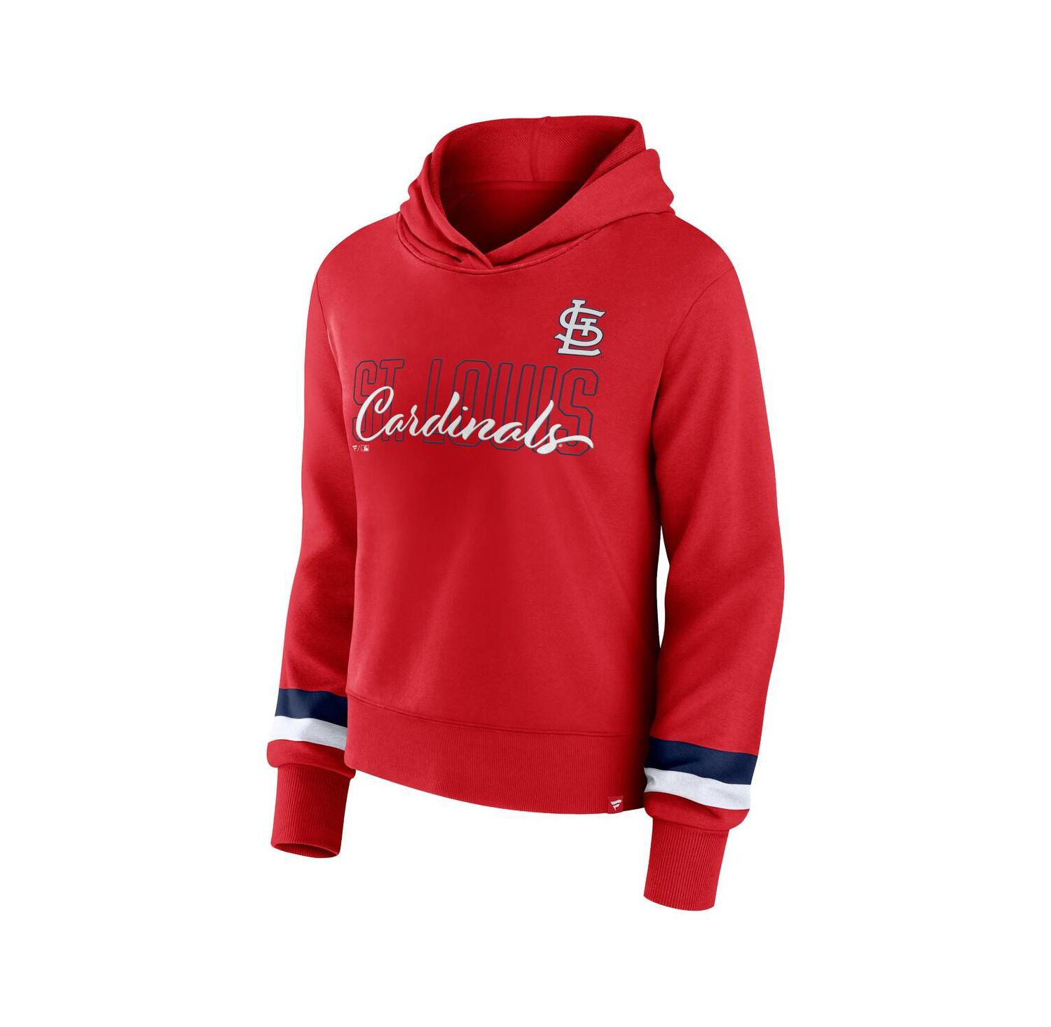 Women's Red St. Louis Cardinals Over Under Pullover Hoodie