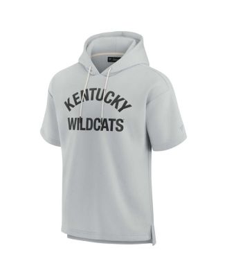 Men's and Women's Gray Kentucky Wildcats Super Soft Fleece Short Sleeve Pullover Hoodie