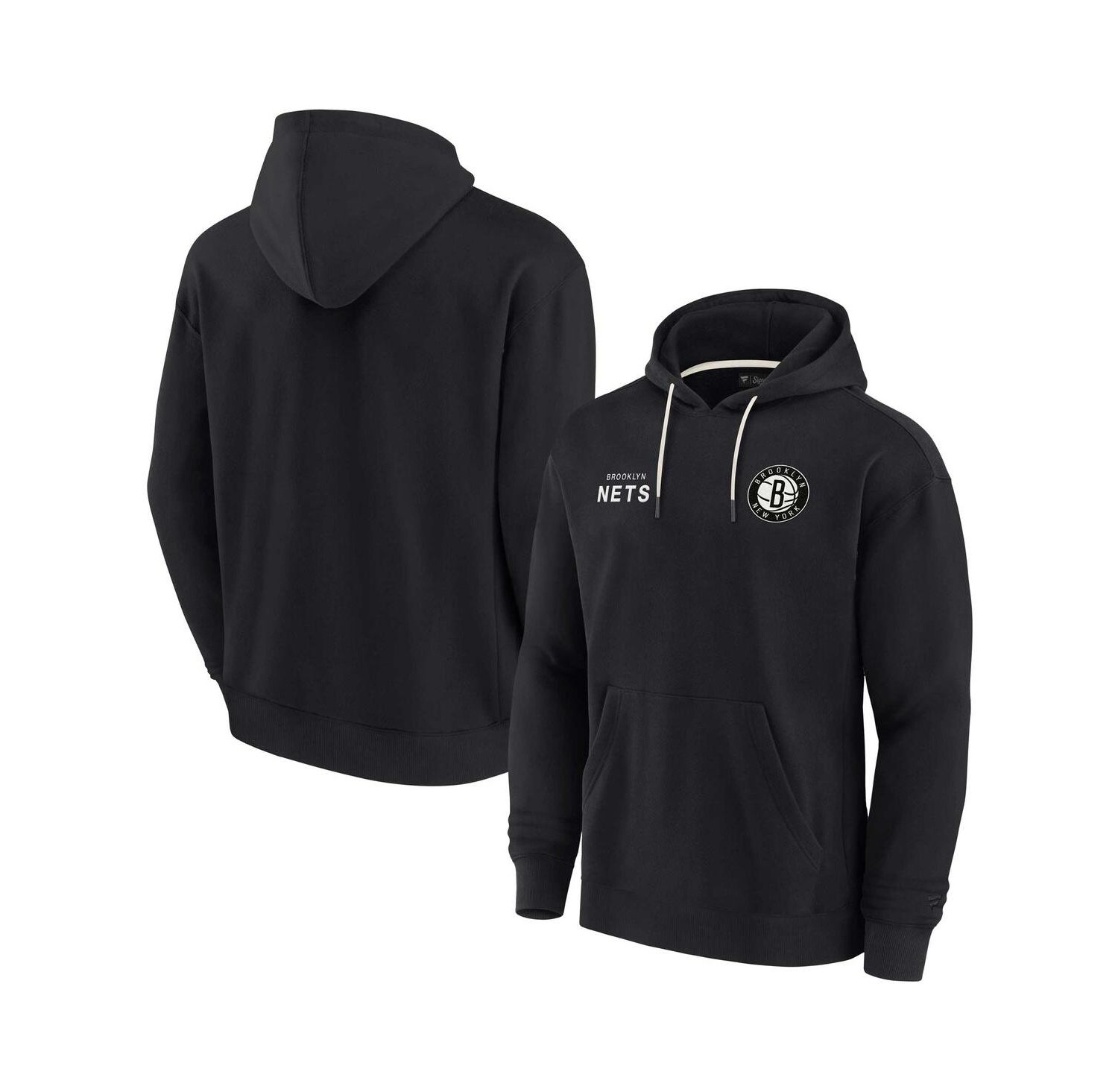 Men's and Women's Black Brooklyn Nets Super Soft Fleece Pullover Hoodie