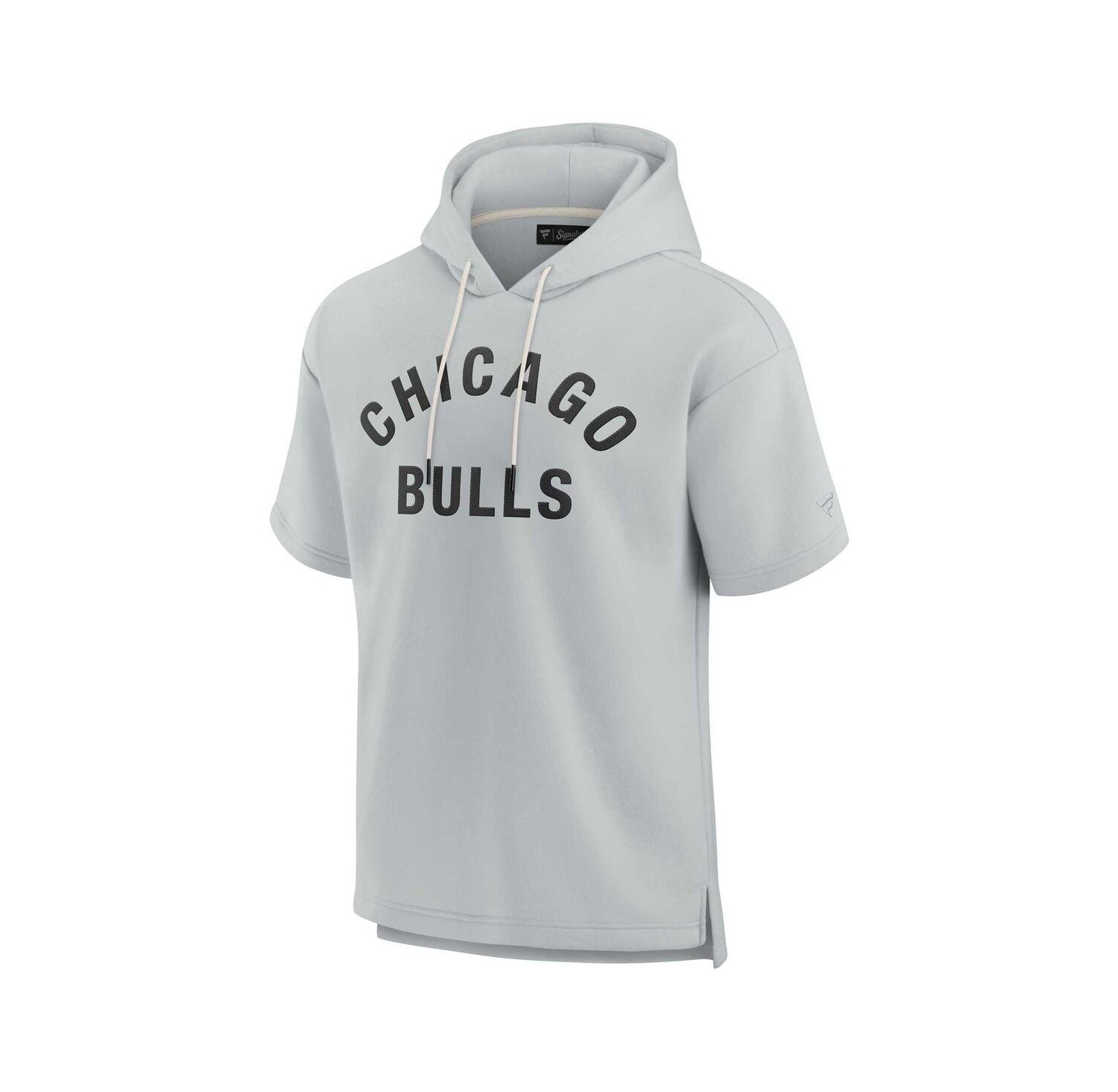 Men's and Women's Gray Chicago Bulls Super Soft Fleece Short Sleeve Pullover Hoodie