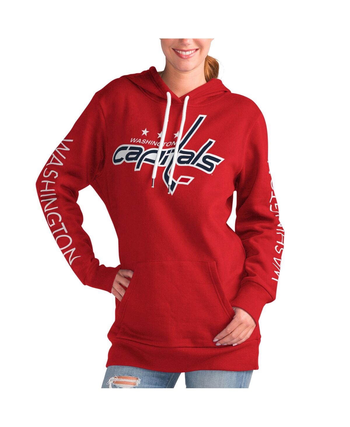 Shop G-iii 4her By Carl Banks Women's  Red Washington Capitals Overtime Pullover Hoodie