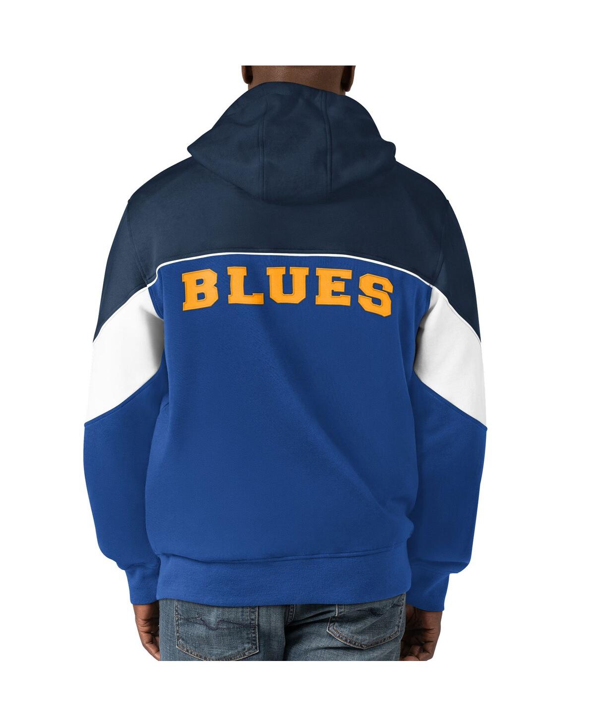 Shop Starter Men's  Blue, Navy St. Louis Blues Power Forward Full-zip Hoodie In Blue,navy