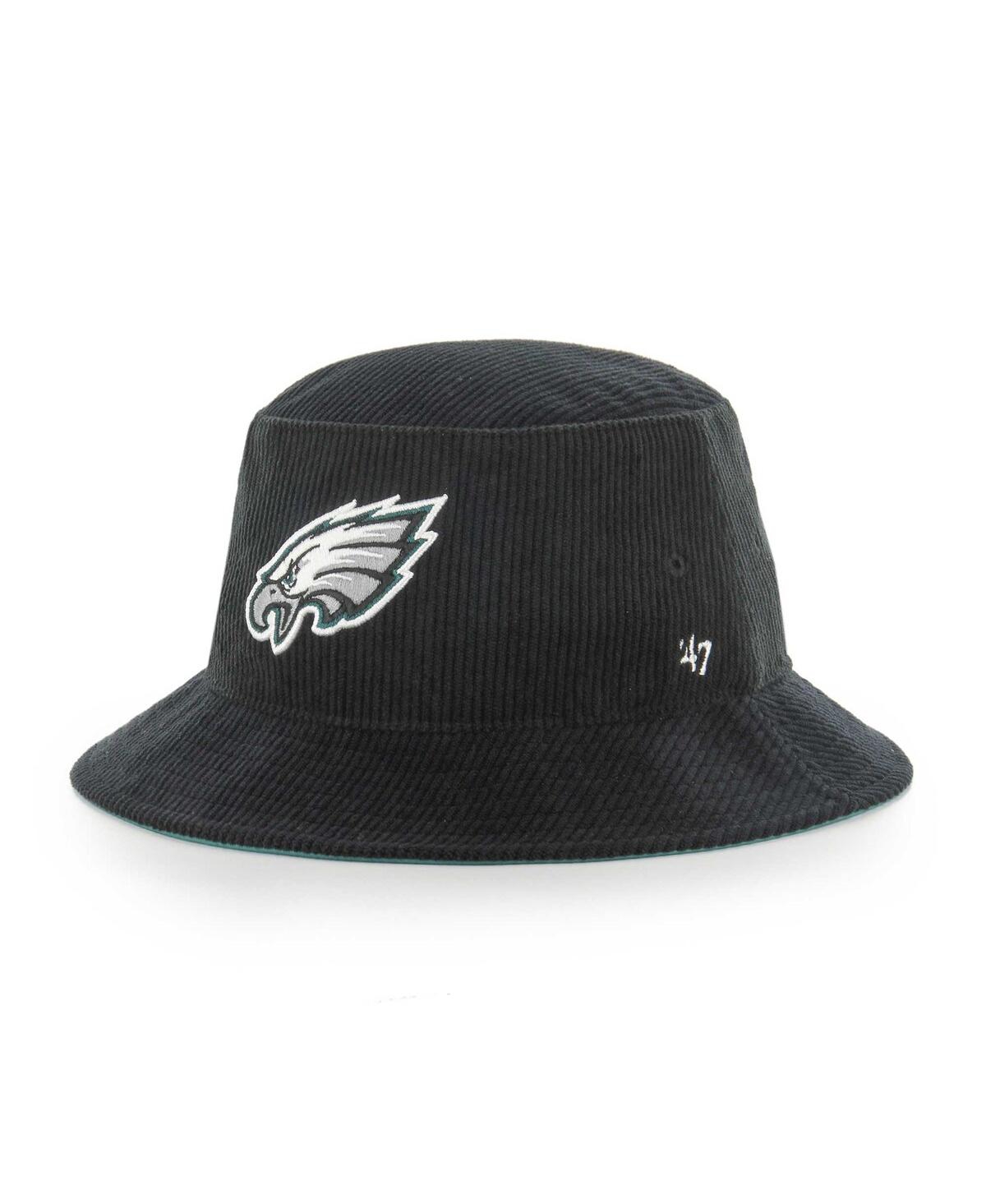 47 Brand Men's ' Black Philadelphia Eagles Thick Cord Bucket Hat