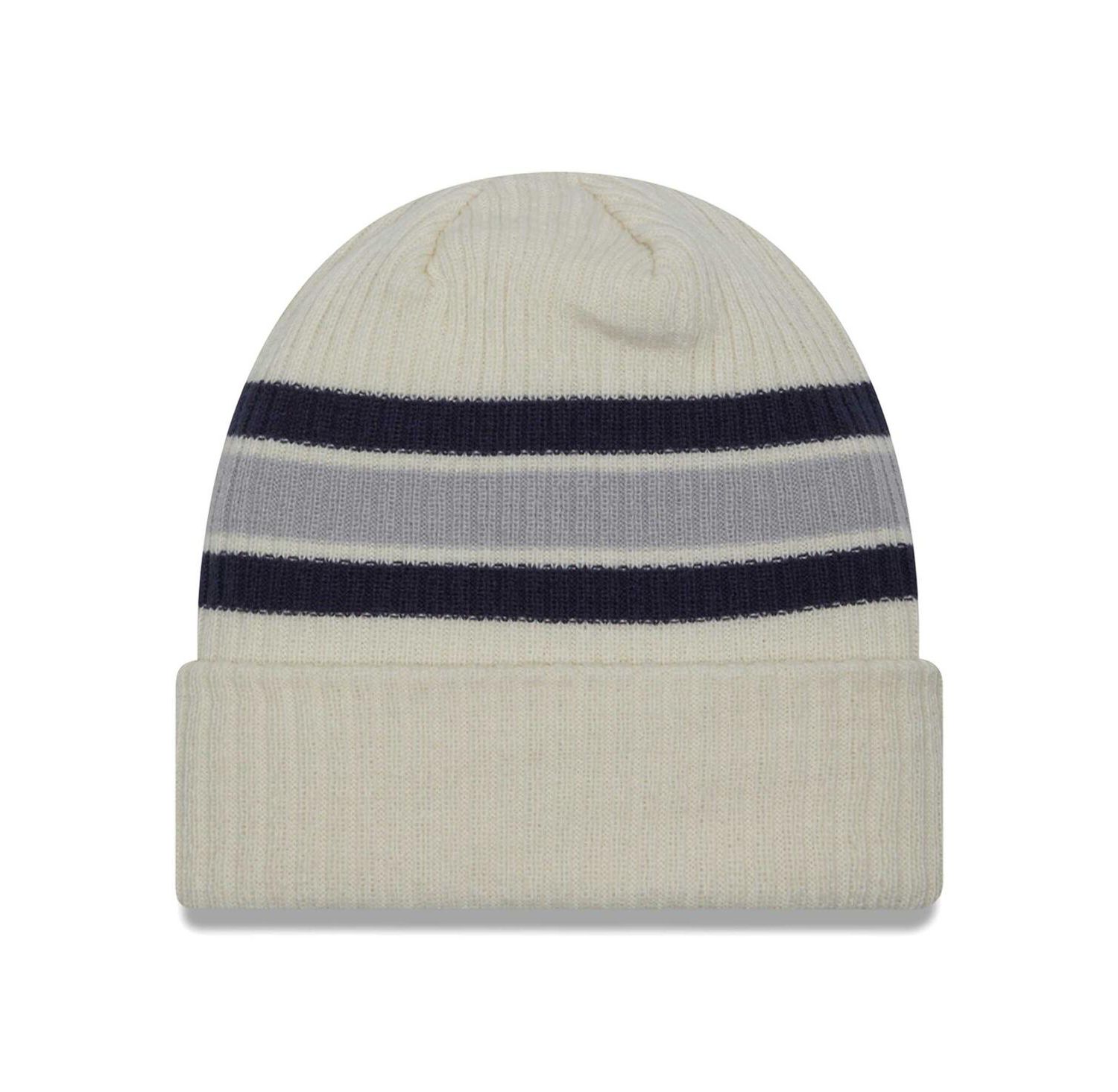 Men's Cream Distressed Dallas Cowboys Vintage-Like Cuffed Knit Hat